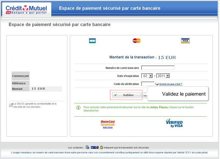 Paiement en ligne avec CMCIC