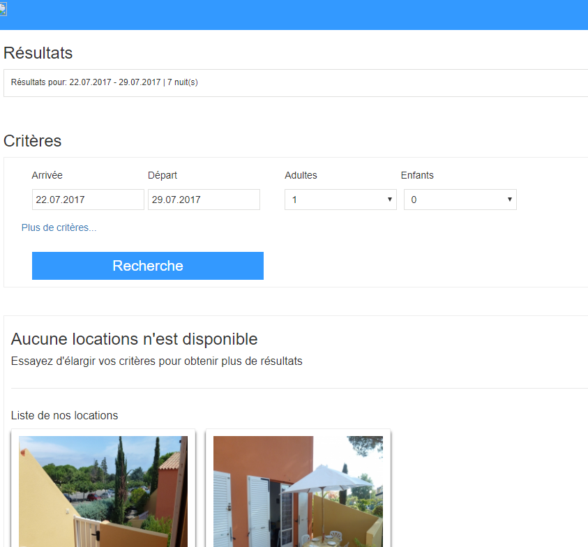 Moteur de résevation en ligne